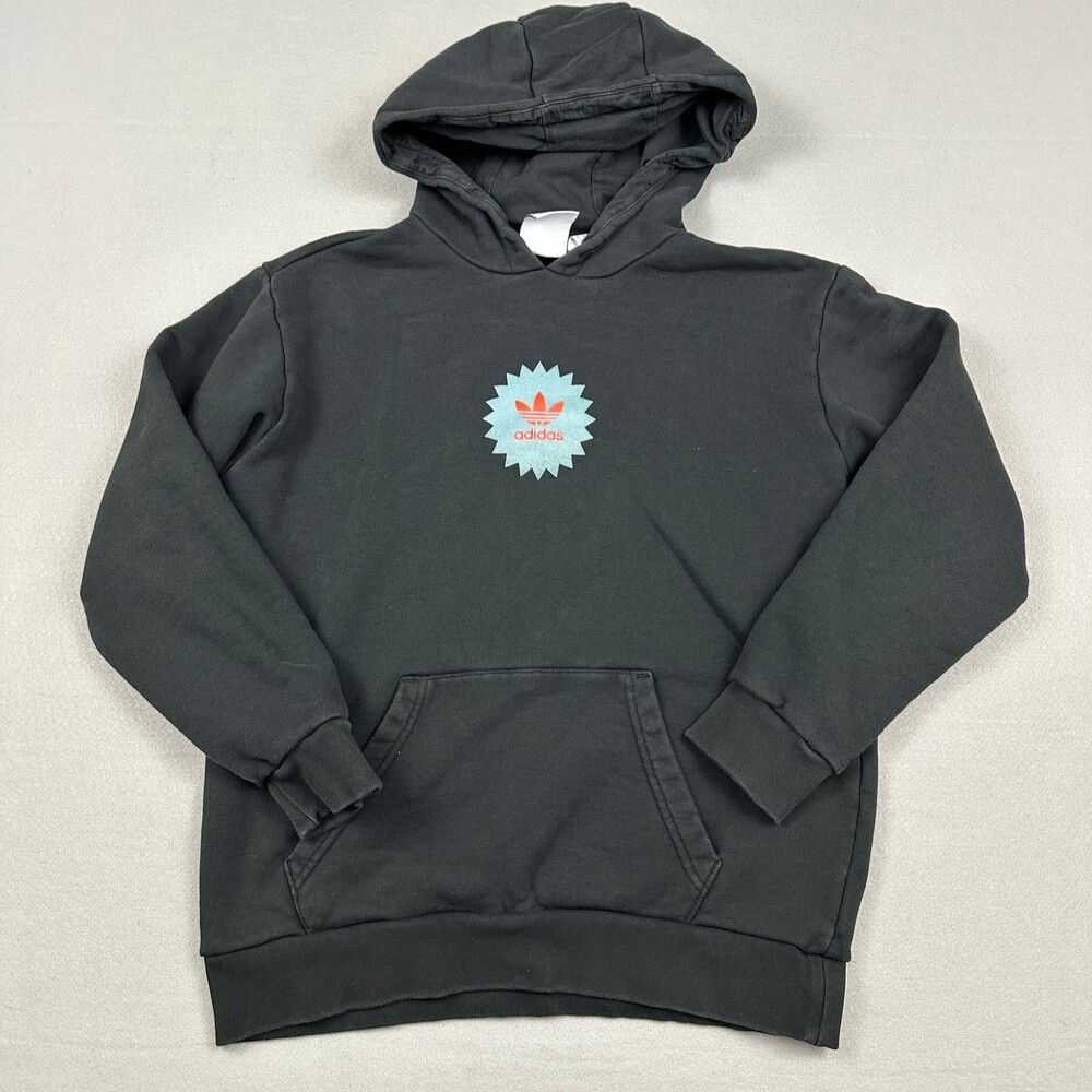 Adidas Hoodie Men Small Black Sunburst Graphic Change Is Team Sport Sweatshirt S